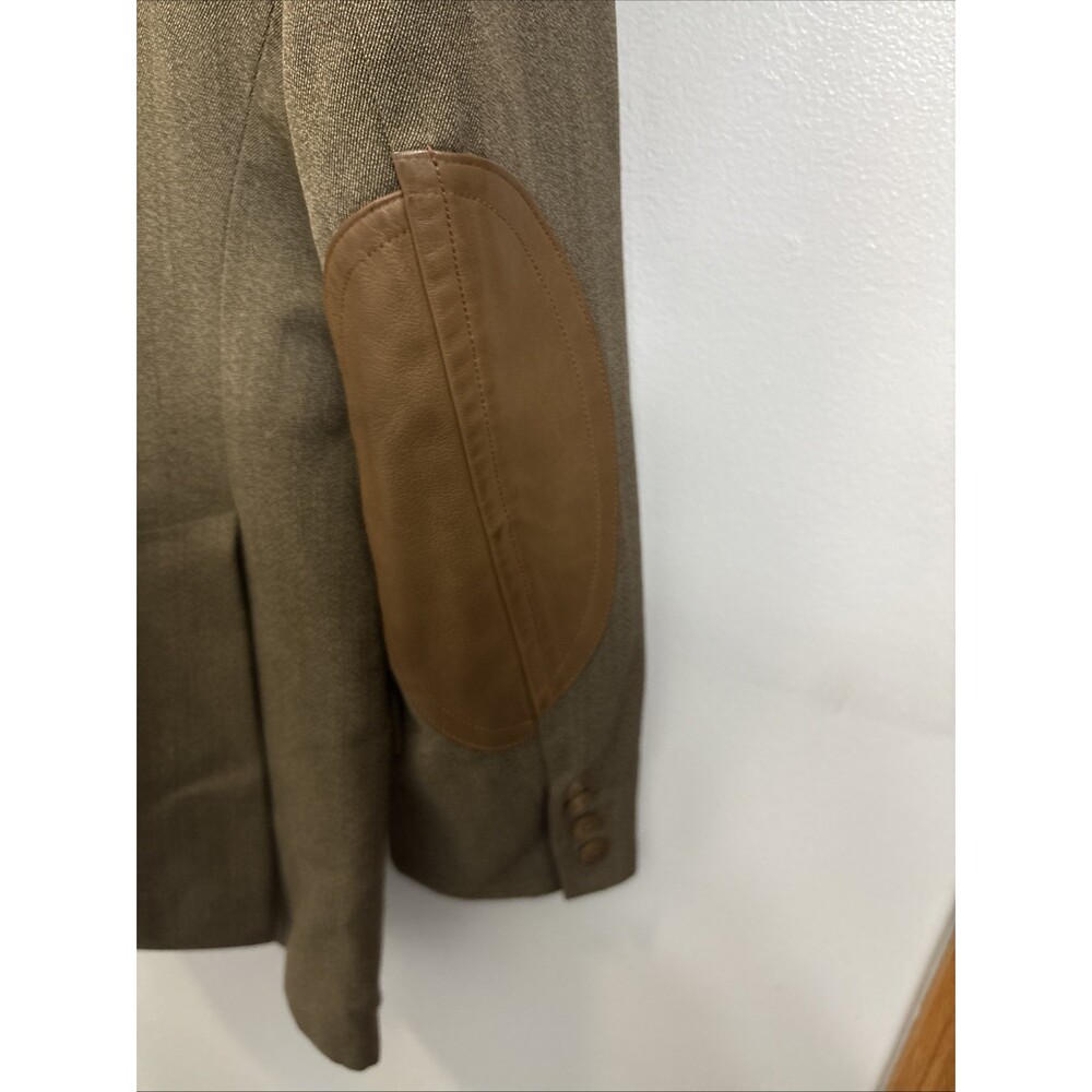 Wathne Women’s 100% Wool Jacket Coat With Leather Collar And Sleeve Patch Size 6 - Picture 12 of 13